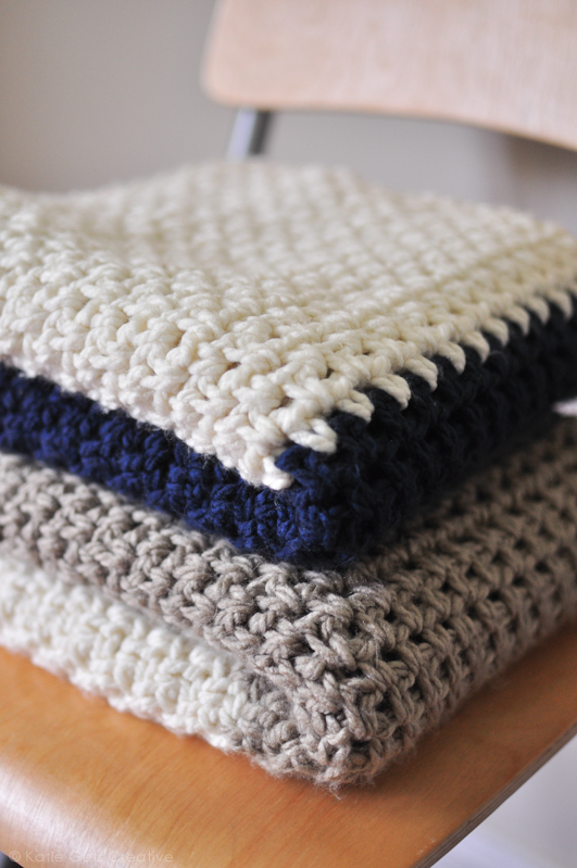 Moss Stitch Crochet Blanket from Katie Gets Creative 