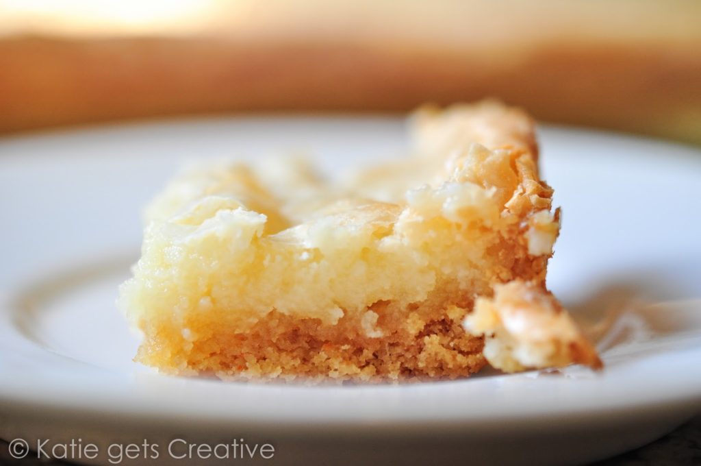 Cream Cheese Squares or Butter Cake. Get the delicious recipe over at www.katiegetscreative.com today! 