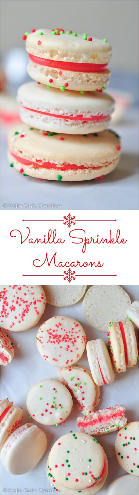 Vanilla Sprinkle Christmas Macarons from Katie Gets Creative 