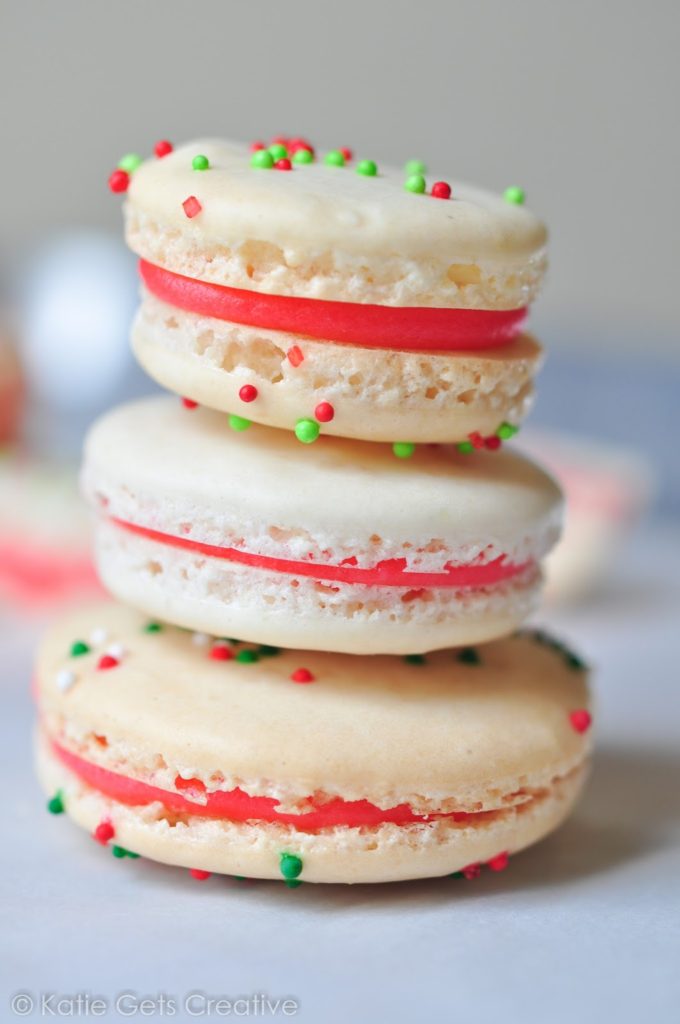 Vanilla Sprinkle Christmas Macarons from Katie Gets Creative 