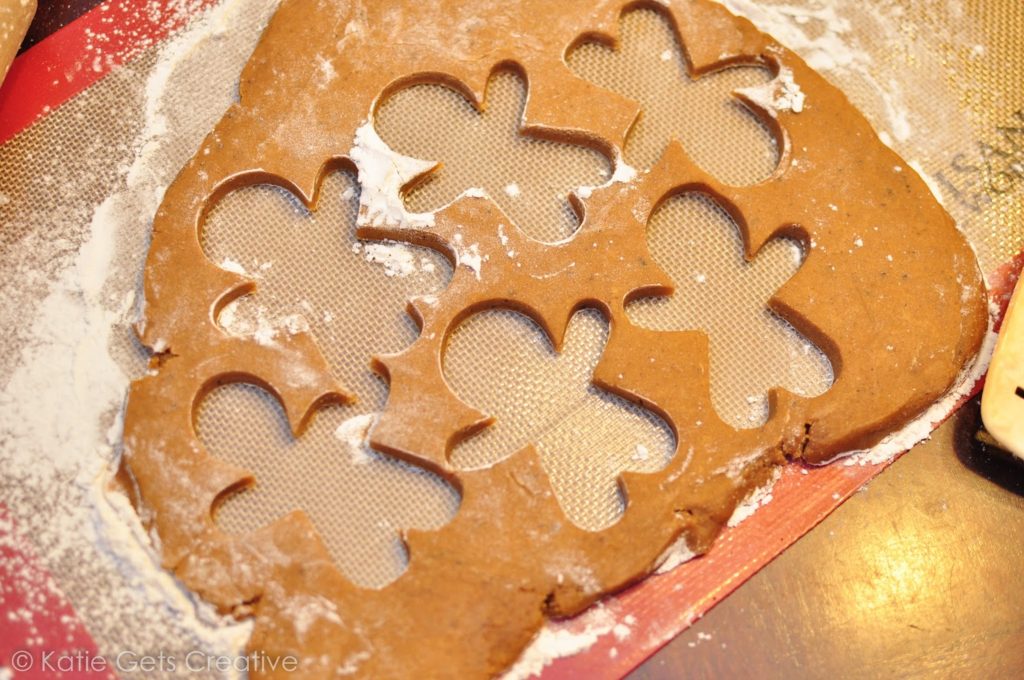 Gingerbread cookie dough cut outs