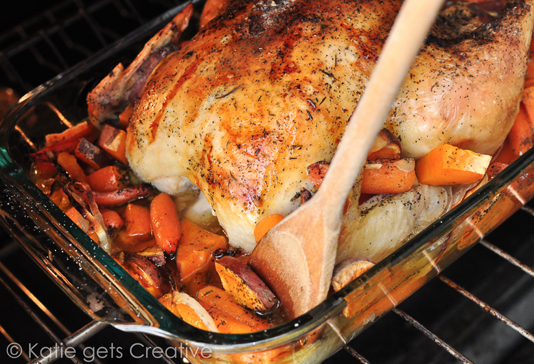 Roast chicken and vegetables from www.katiegetscreative.com 