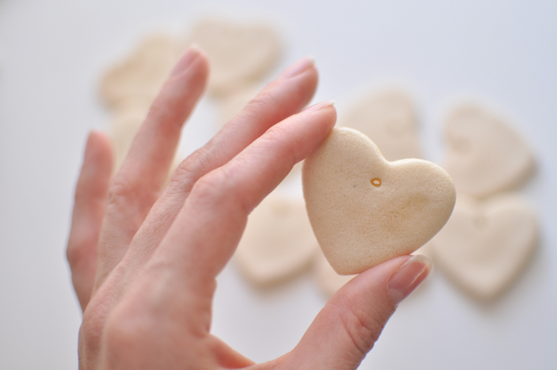 Heart shaped salt dough ornaments