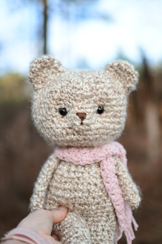 Soft & Cuddly Crochet Teddy Bear Pattern Review - Katie Gets Creative