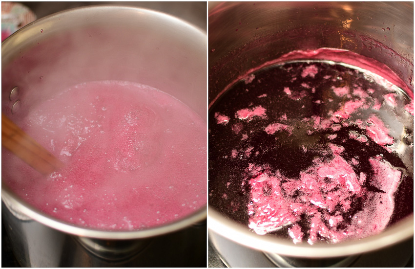 Muscadine jelly in the cooking process