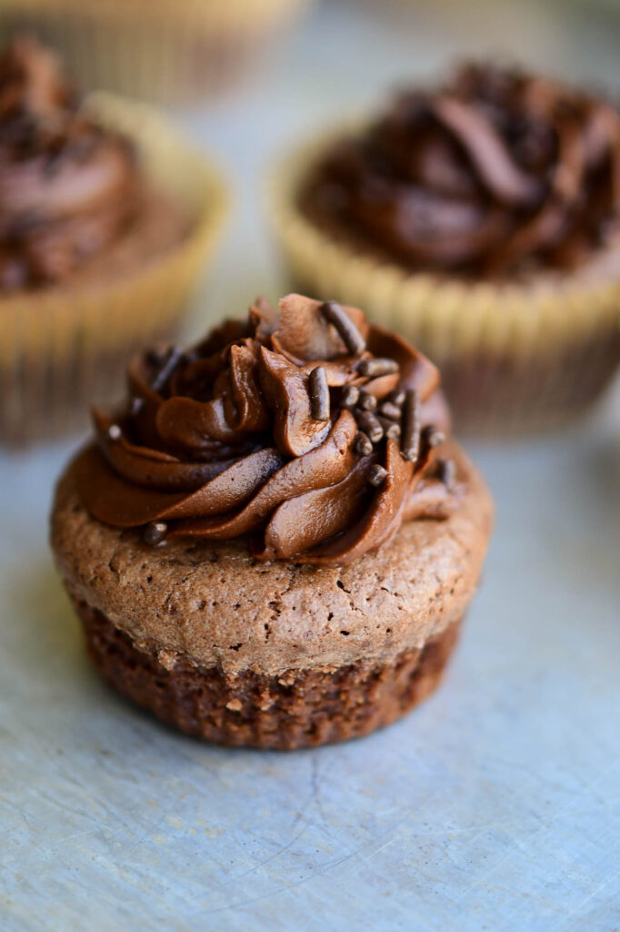 unwrapped brownie cupcake