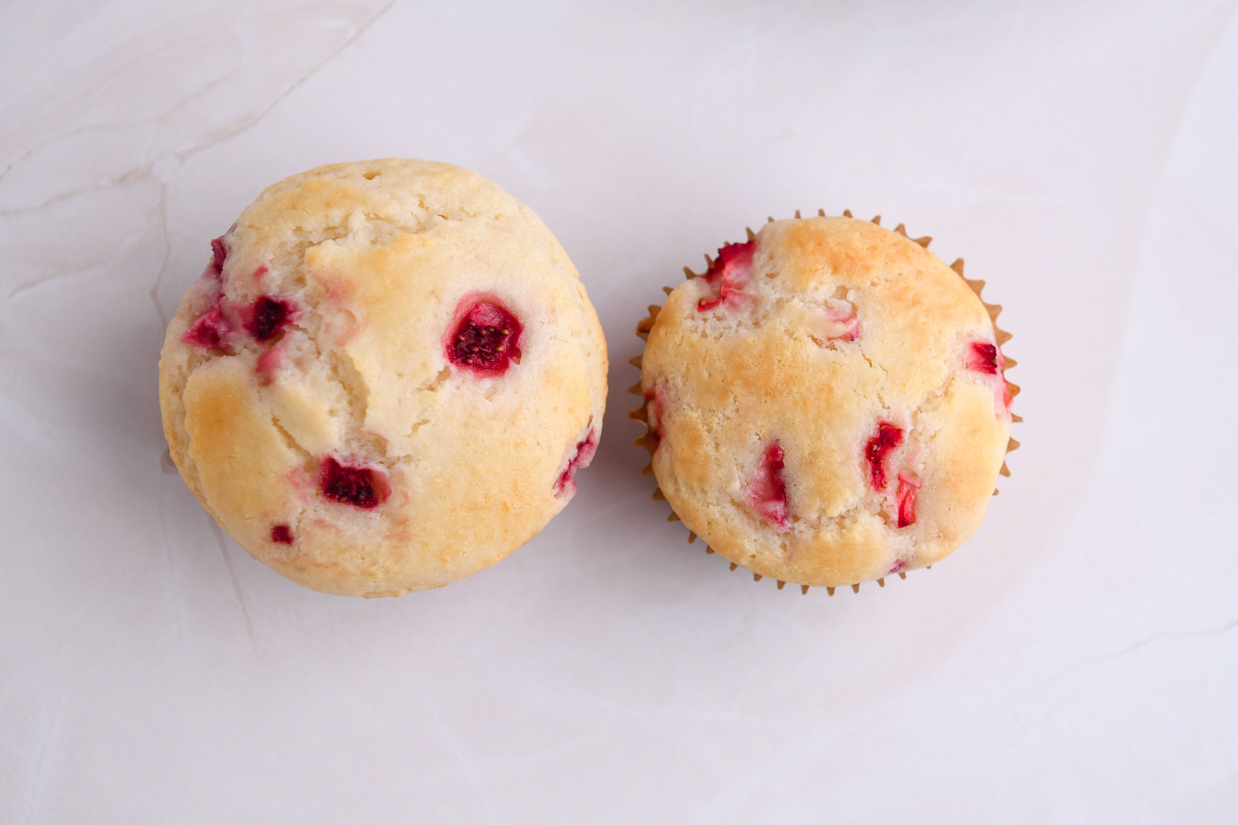Small and regular muffin size comparison