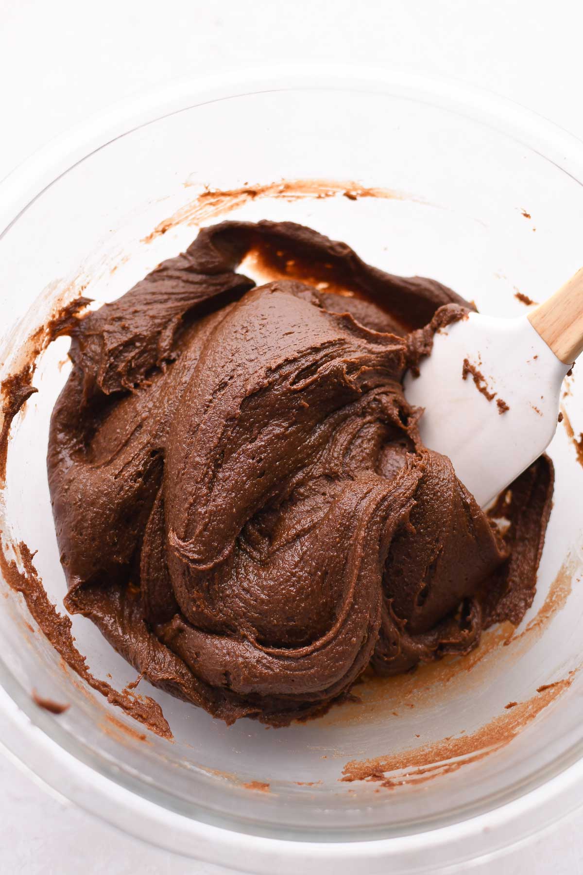 A thicker, duller batter that is more like cookie dough consistency. 