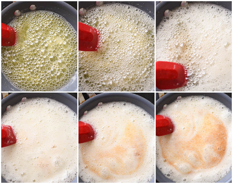 The last stages of browning butter. 
